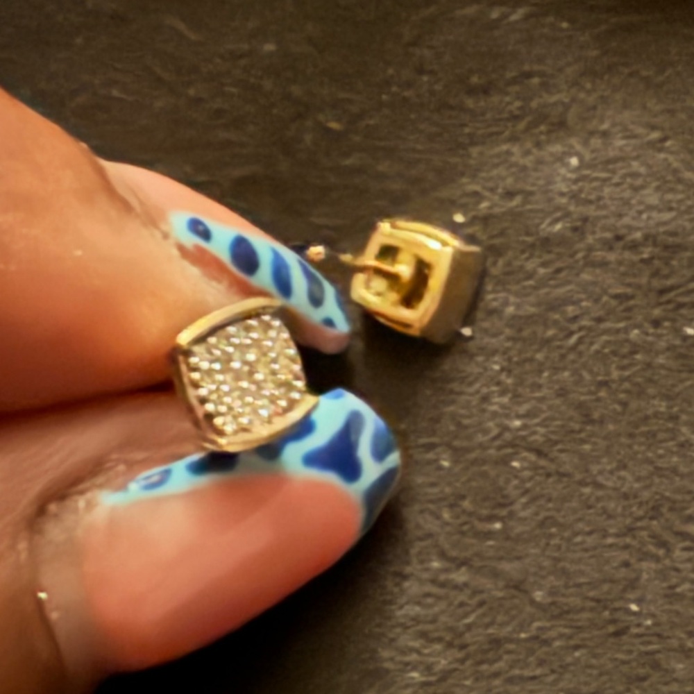 Authentic 10 karat gold and diamond earrings